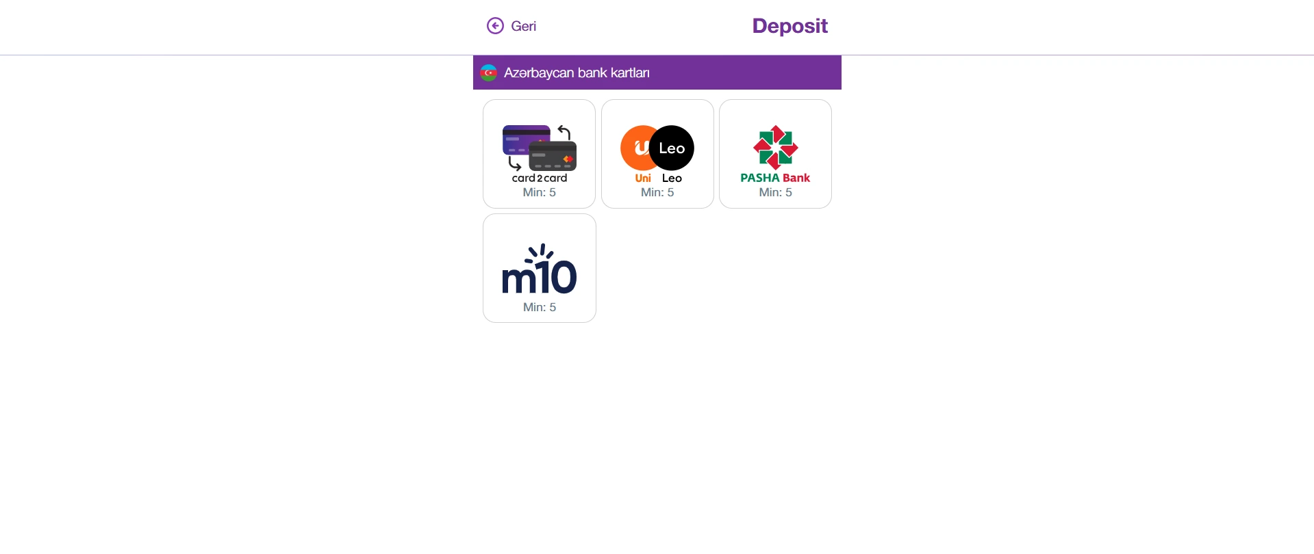 legi 10 deposit methods